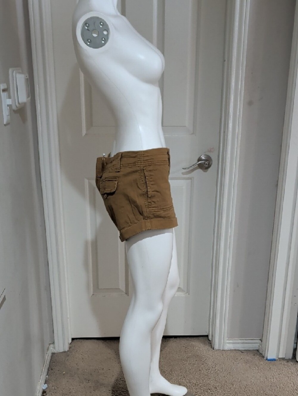 Hollister High-Waist Folded Hem Shorts - Brown/Tan Women's 29 - Picture 4 of 7
